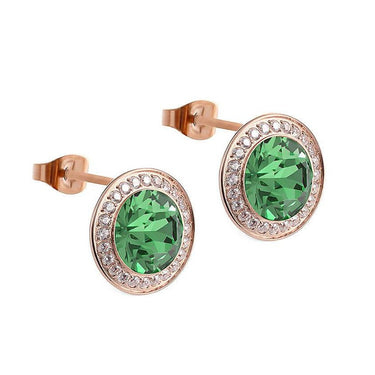 Qudo Tondo Deluxe Rose Gold Earrings - Erinite