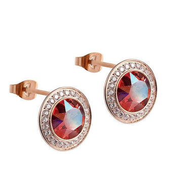 Qudo Tondo Deluxe Rose Gold Earrings - Light Siam Shimmer