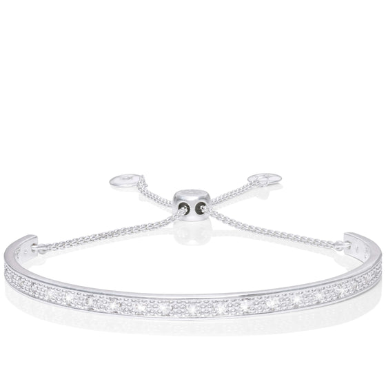 Half moon bangle style with an adjustable catch - making it ideal for all wrist sizes