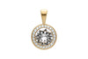 Qudo Tondo Deluxe Pendant Gold Necklace - Crystal