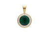 Qudo Tondo Deluxe Pendant Gold Necklace - Emerald