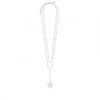Joma Silver Disc Lariat Necklace