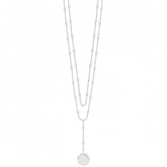 Joma Silver Disc Lariat Necklace