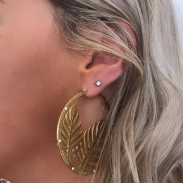 Guess Tropical Sun Gold Disc Earrings UBE70228