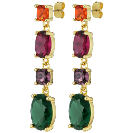 Dyrberg Kern Cornelia Gold Statement Earrings - Rainbow