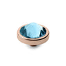 Qudo Canino 8mm Rose Gold Topper - Aquamarine