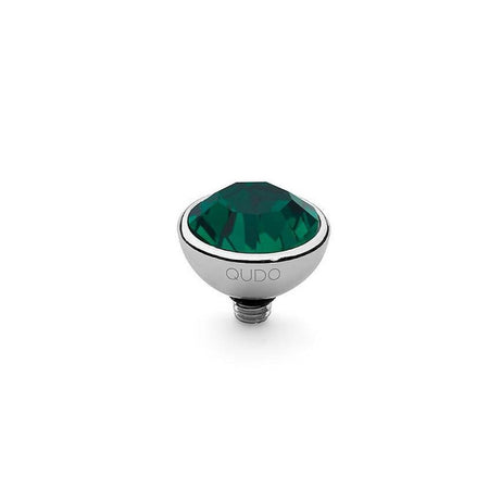 Qudo Bottone 10mm Silver Topper - Emerald