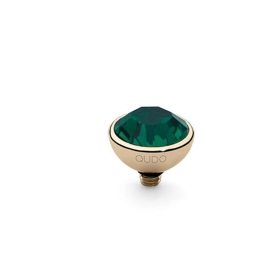 Qudo Bottone 10mm Gold Topper - Emerald