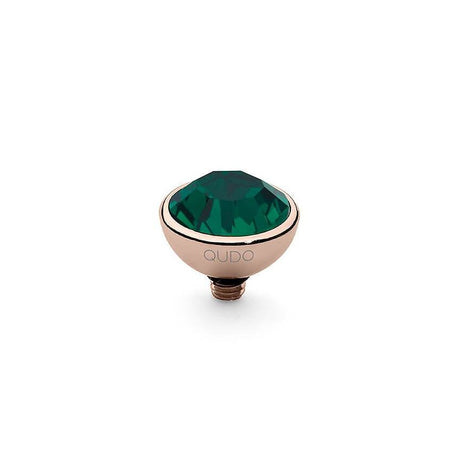 Qudo Bottone 10mm Rose Gold Topper - Emerald