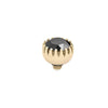 Qudo London 8mm Gold Topper - Jet Hematite