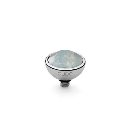 Qudo Bottone 10mm Silver Topper - White Opal