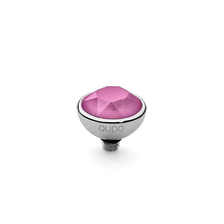 Qudo Bottone 10mm Silver Topper - Peony Pink