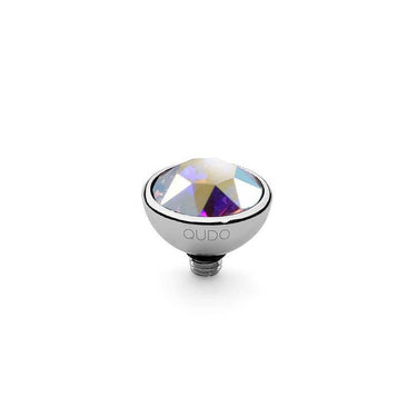 Qudo Bottone 10mm Silver Topper - Crystal Aurora Boreale