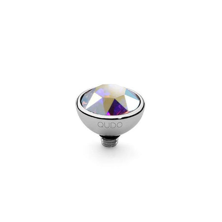 Qudo Bottone 10mm Silver Topper - Crystal Aurora Boreale