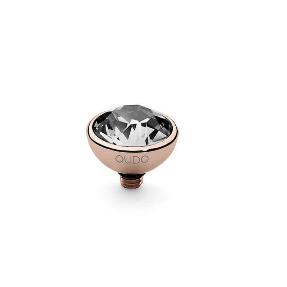 Qudo Bottone 10mm Rose Gold Topper - Clear Crystal