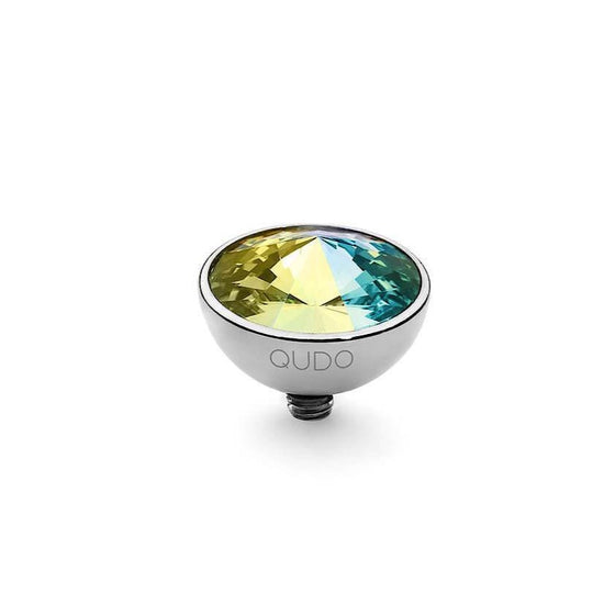 Qudo Bottone 11.5mm Silver Topper - Crystal Aurora