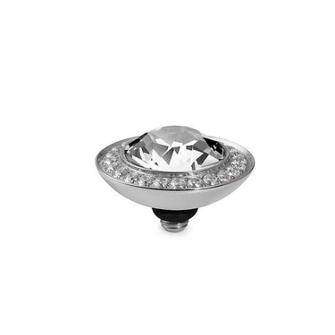 Qudo Tondo Deluxe 13mm Silver Topper - Crystal