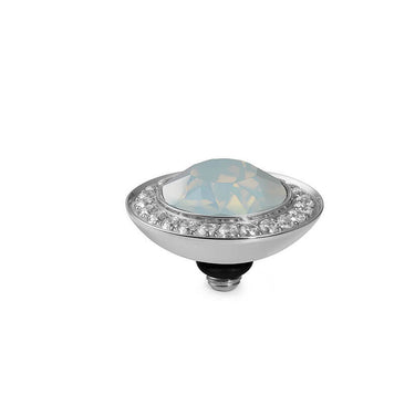 Qudo Tondo Deluxe 13mm Silver Topper - White Opal