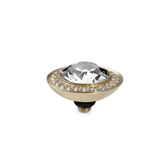 Qudo Tondo Deluxe 13mm Gold Topper - Clear Crystal