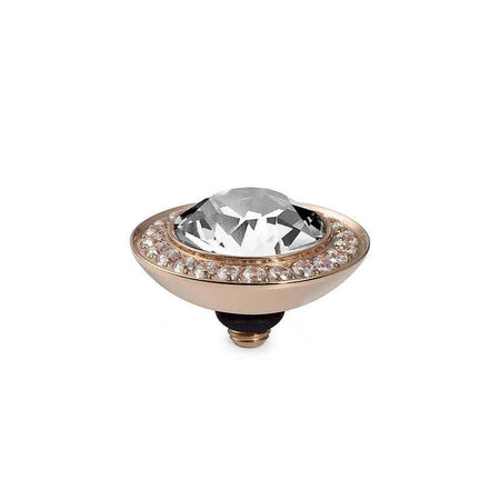 Qudo Tondo Deluxe 13mm Rose Gold Topper - Clear Crystal