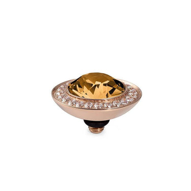 Qudo Tondo Deluxe 13mm Rose Gold Topper - Topaz