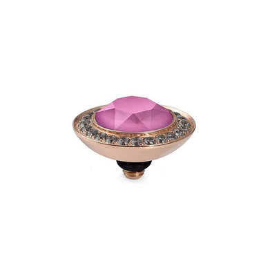 Qudo Tondo Deluxe (dark setting) 13mm Rose Gold Topper - Peony Pink