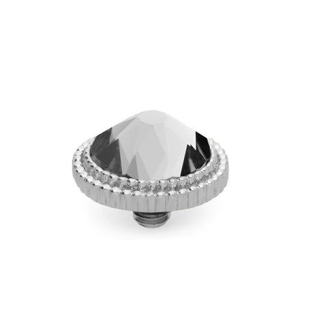 Qudo Fabero 10mm Silver Topper - Clear Crystal