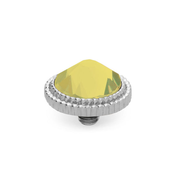 Qudo Fabero 10mm Silver Topper - Yellow Opal 