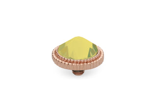Qudo Fabero 10mm Rose Gold Topper - Yellow Opal