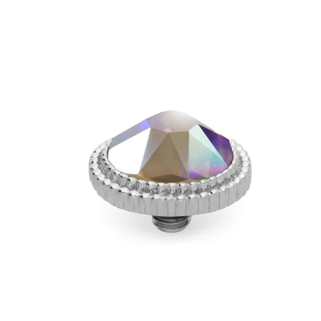 Qudo Fabero 10mm Silver Topper - Crystal Aurora Boreale