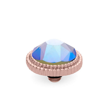 Qudo Fabero 10mm Rose Gold Topper - Black Diamond Shimmer