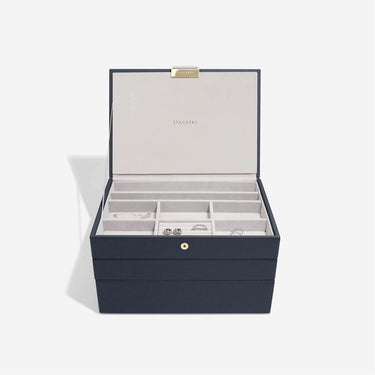 Stackers Classic Jewellery Box (Set) - Pebble Navy