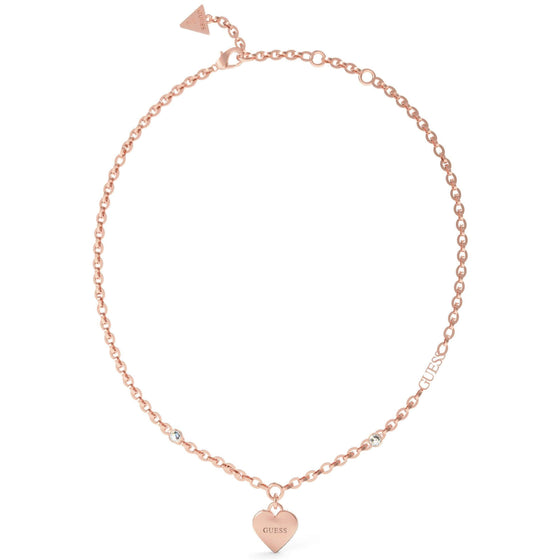 Guess Falling In Love Rose Gold Necklace