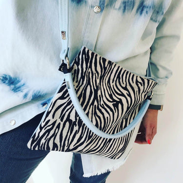 Owen Barry Iggy Leather Bag - Mini Zebra Kos Blue