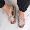 Carmela Grey Crossover Sandals 67837