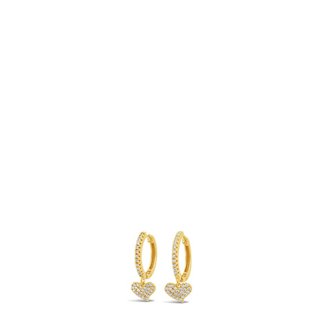 Absolute Gold Hoop Earrings - Heart Charm