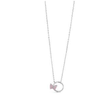 Absolute Kids Silver Crystal Butterfly Necklace - Pink