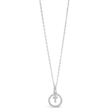 Absolute Kids Sterling Silver Crystal Cross & Chain