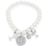 Absolute Kids Sterling Silver Pearl Angel Bracelet