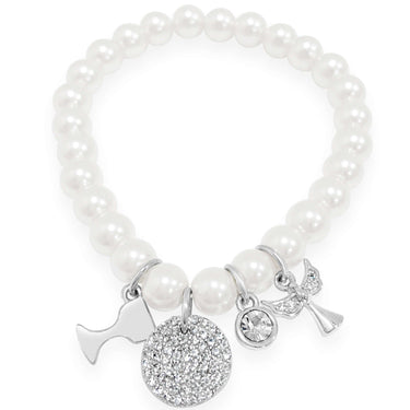 Absolute Kids Sterling Silver Pearl Angel Bracelet