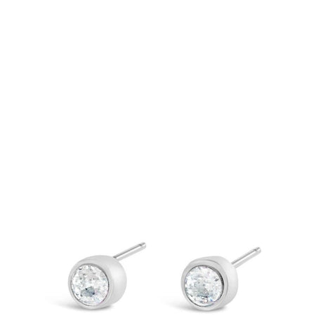 Absolute Kids Sterling Silver Small Crystal Set Stud Earrings