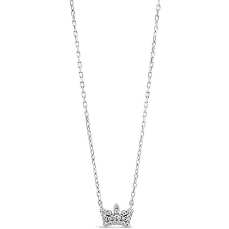 Absolute Kids Sterling Silver Small Princess Crown Pendant & Chain