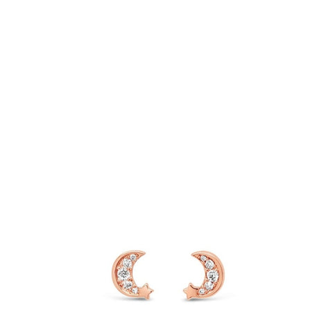 Absolute Rose Gold Moon Stud Earrings