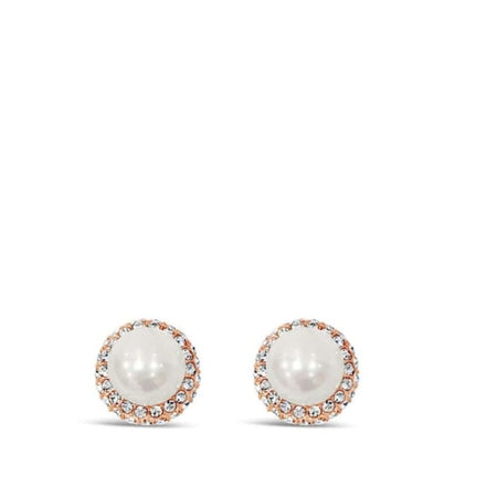 Absolute Rose Gold Pearl Clip On Earrings