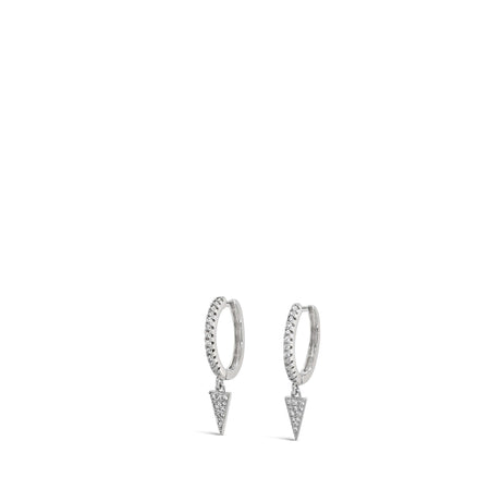 Absolute Silver Hoop Earrings - Spike Charm