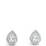 Absolute Silver Pear Clip On Earrings