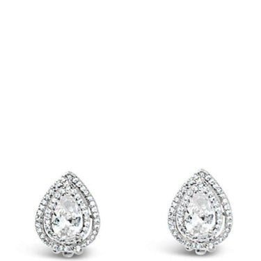 Absolute Silver Pear Clip On Earrings