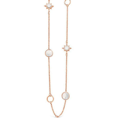 Absolute Rose Gold & White Opal Star Necklace - Long