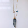 Angela D'Arcy Crystal Pendant Necklace - Clear Blue Agate
