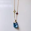 Angela D'Arcy Crystal Pendant Necklace - Cloudy Blue Agate